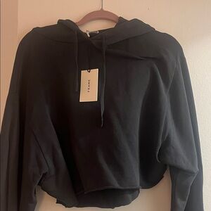 Frame Denim Charcoal Women's Cropped Hoodie